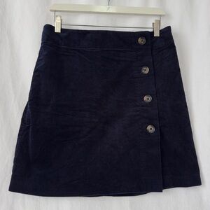 Navy Blue Corduroy Mini Skirt